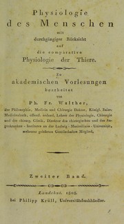 Cover of: Physiologie des Menschen by Philipp Franz von Walther