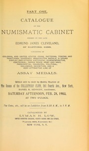 Cover of: Catalogue of the numismatic cabinet formed by the late Edmund Janes Cleveland ...