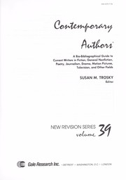 Cover of: Contemporary Authors New Revision Series, Vol. 39 by Susan M. Trosky