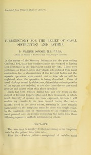 Cover of: Turbinectomy for the relief of nasal obstruction and asthma by J. Walker Downie