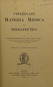 Cover of: Veterinary materia medica and therapeutics