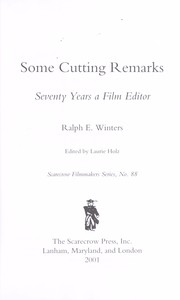 Cover of Some cutting remarks by ralph e. winters