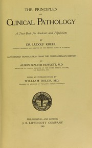 Cover of: The principles of clincial pathology: a text-book for students and physicians