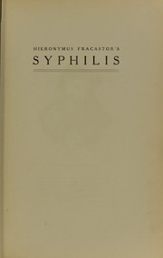 Cover of: Hieronymus Fracastor's syphilis: from the original Latin