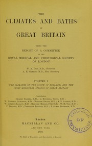 Cover of: The climates and baths of Great Britain by Royal Medical and Chirurgical Society of London