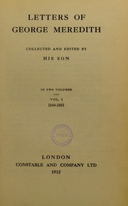 Cover of: Letters of George Meredith