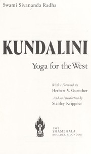 Cover of: Kundalini, yoga for the West