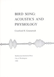 Cover of: Bird song: acoustics and physiology