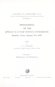 Cover of: Proceedings of the Apollo Lunar 11 Science Conference (3 vols)
