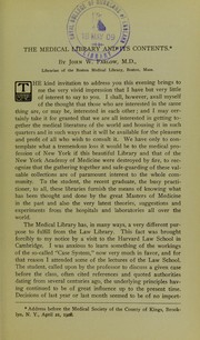 Cover of: The medical library and its contents