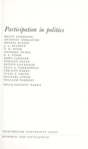 Cover of: Participation in politics