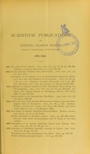 Cover of: Scientific publications of Othniel Charles Marsh, 1861-1892 by Othniel Charles Marsh
