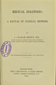 Cover of: Medical diagnosis : a manual of clinical methods