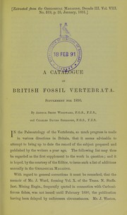 Cover of: A catalogue of British fossil vertebrata: supplement for 1890