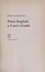 Cover of: Plain English: a user's guide