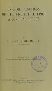 Cover of: On some functions of the projectile from a surgical aspect