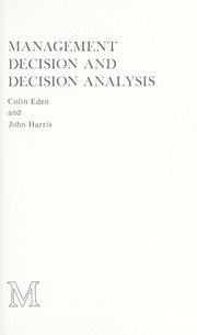 Cover of: Management decision and decision analysis