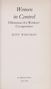 Cover of: Women in control by Judy Wajcman