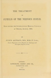 Cover of: The treatment of syphilis of the nervous system by Julius Althaus, Julius Althaus