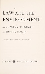 Cover of: Law and the environment.