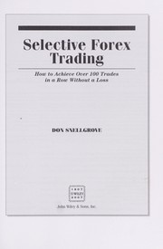 Selective Forex trading by Don Snellgrove