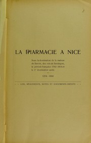 La pharmacie ©  Nice du XVI'me au XIX'me si©·cle by Fran©ʹois Edmond Vayrolatti