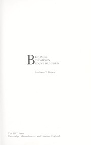 Cover of: Benjamin Thompson, Count Rumford