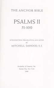 Cover of: Psalms. by Introd., translation, and notes, by Mitchell Dahood.