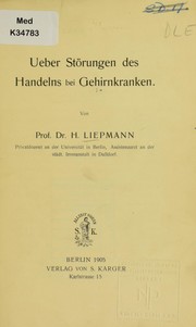 Cover of: Ueber St©œrungen des Handelns bei Gehirnkranken