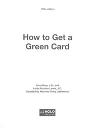 How to get a green card by Ilona M. Bray