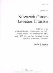 Cover of: Nineteenth-century literature criticism by Kathy D. Darrow