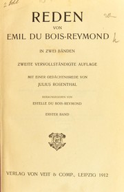 Reden von Emil du Bois-Reymond by Emil Heinrich Du Bois-Reymond