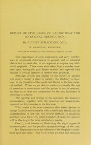 Cover of: Report of five cases of laparotomy for intestinal obstruction