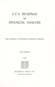 Cover of: C.F.A. readings in financial analysis.