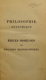 Cover of: Philosophie anatomique by Étienne Geoffrey Saint-Hilaire
