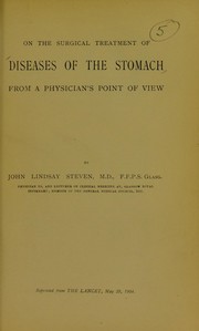 Cover of: On the surgical treatment of diseases of the stomach from a physician's point of view