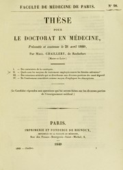 Cover of: Th©·se pour le doctorat en m©♭decine: pr©♭sent©♭e et soutenue le 21 avril 1840