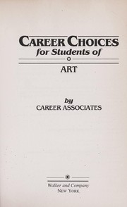 Cover of: Career choices for students of art