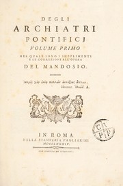 Cover of: Degli archiatri pontifici