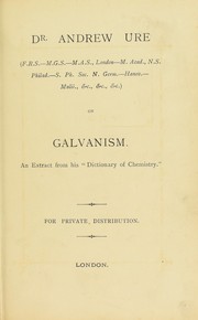 Cover of: On galvanism