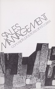 Cover of: Sales management: concepts, practices, and cases