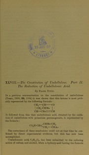 Cover of: The constitution of umbellulone. Pt. II