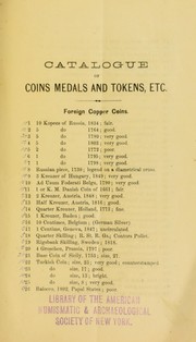 Cover of: Catalogue of the collection of American and Foreign gold, silver and copper coins and medals, the collection of Capt. Edward P. Thorn, Plainfield, N. J. by Mason & Co
