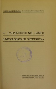 Cover of: L'appendicite nel campo ginecologico ed ostetrico