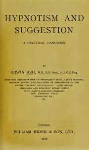 Cover of: Hypnotism and suggestion | Edwin Ash