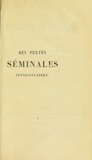 Cover of: Des pertes s©♭minales involontaires