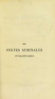 Cover of: Des pertes s©♭minales involontaires