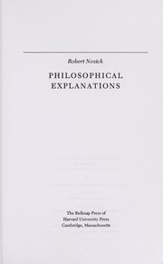 Cover of: Philosophical explanations