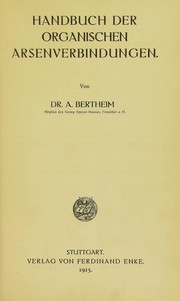 Cover of: Handbuch der organischen Arsenverbindungen