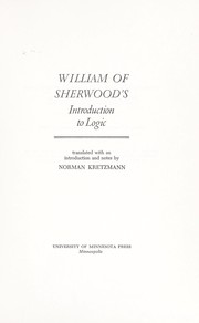 Cover of: William of Sherwood's Introduction to logic. by William Shirwood